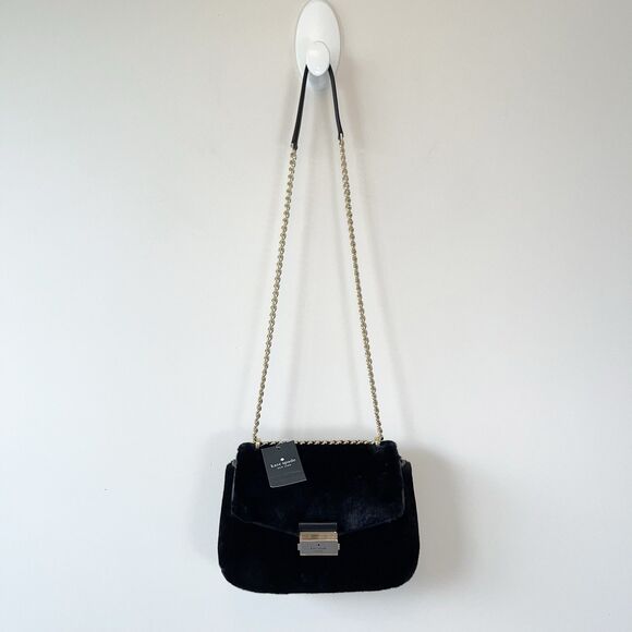 Kate Spade Carey Faux Fur Small Flap Shoulder Bag w/ Chain Leather Strap NWT's - Picture 6 of 15